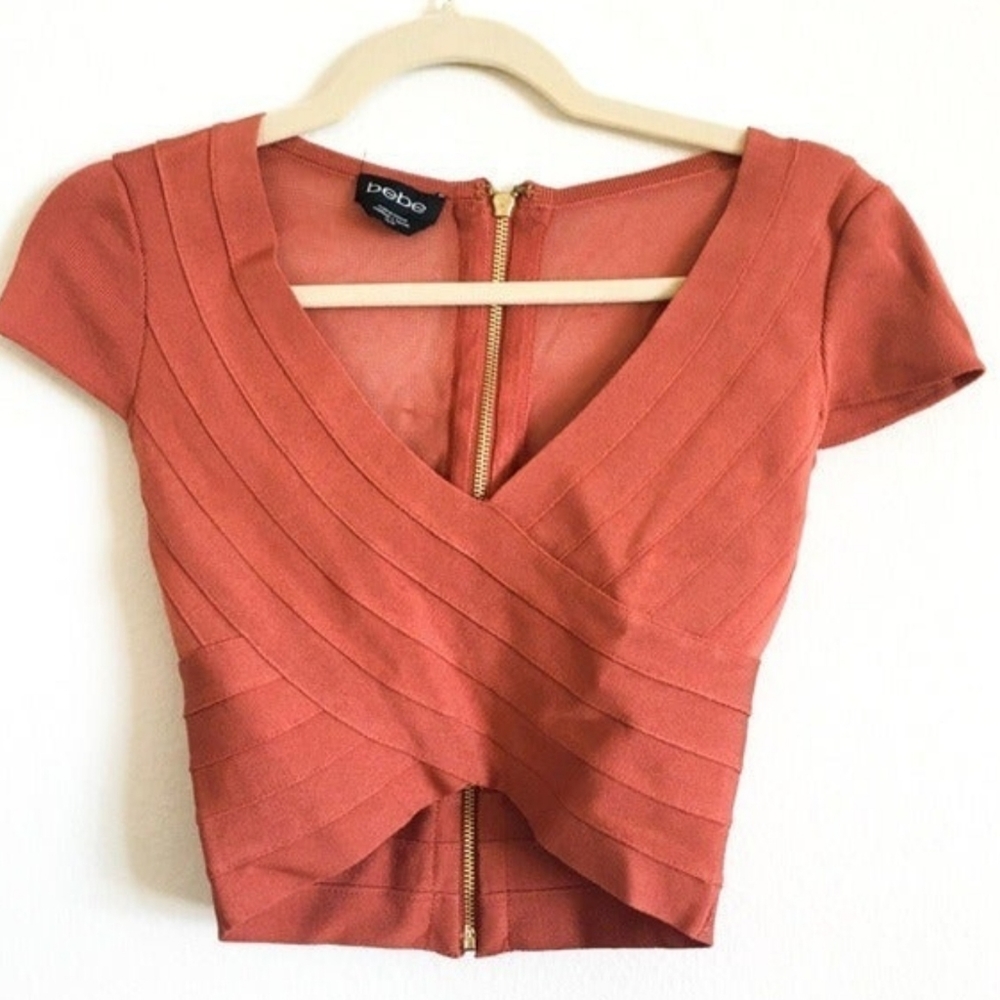 Rustic Orange Bebe Crop Top🧡